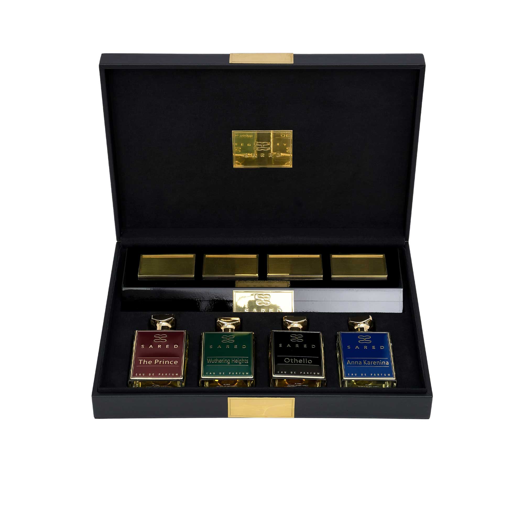 Sared luxury perfume gift set with four Eau de Parfum bottles in premium presentation box Shop Now Online
