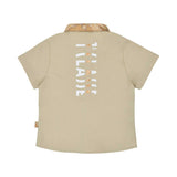 Shirt only back view of the Alviero Martini Kids Beige Polo Shirt & Bermuda Shorts Set. Find Online Today at Blue Salon Qatar.