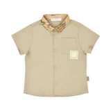 Shirt only front view of the Alviero Martini Kids Beige Polo Shirt & Bermuda Shorts Set. Find Online Today at Blue Salon Qatar.