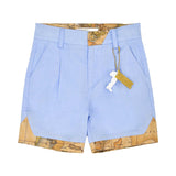 Shorts only front view of the Alviero Martini Kids Blue Polo Shirt & Bermuda Shorts Set. Find Online Today at Blue Salon Qatar.