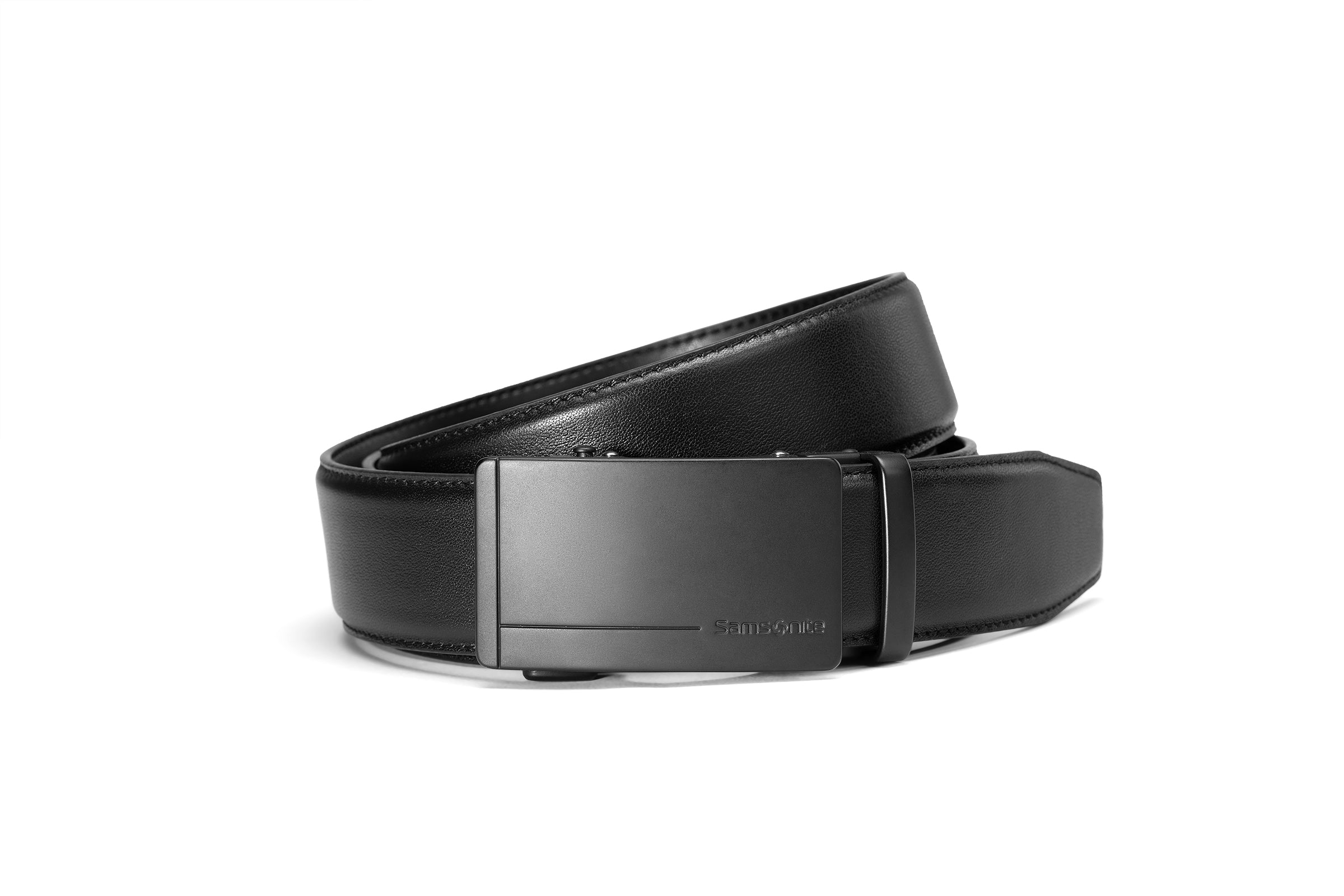 Samsonite AAMIR II Biz Auto Plate 04 Black Leather Belt