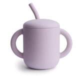 Mushie Kids Silicone Training Cup with Straw - Soft Lilac | Transitional Feeding Essential
