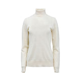 Simona Corsellini ivory turtleneck sweater with long sleeves and a slim, minimalist fit.