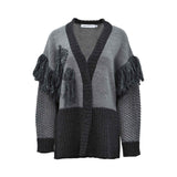 Simona Corsellini Women's Two-Tone Fringe and Knit Cardigan