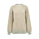 Simona Corsellini Women's Beige and Green Soft Knit Sweater — Now Online