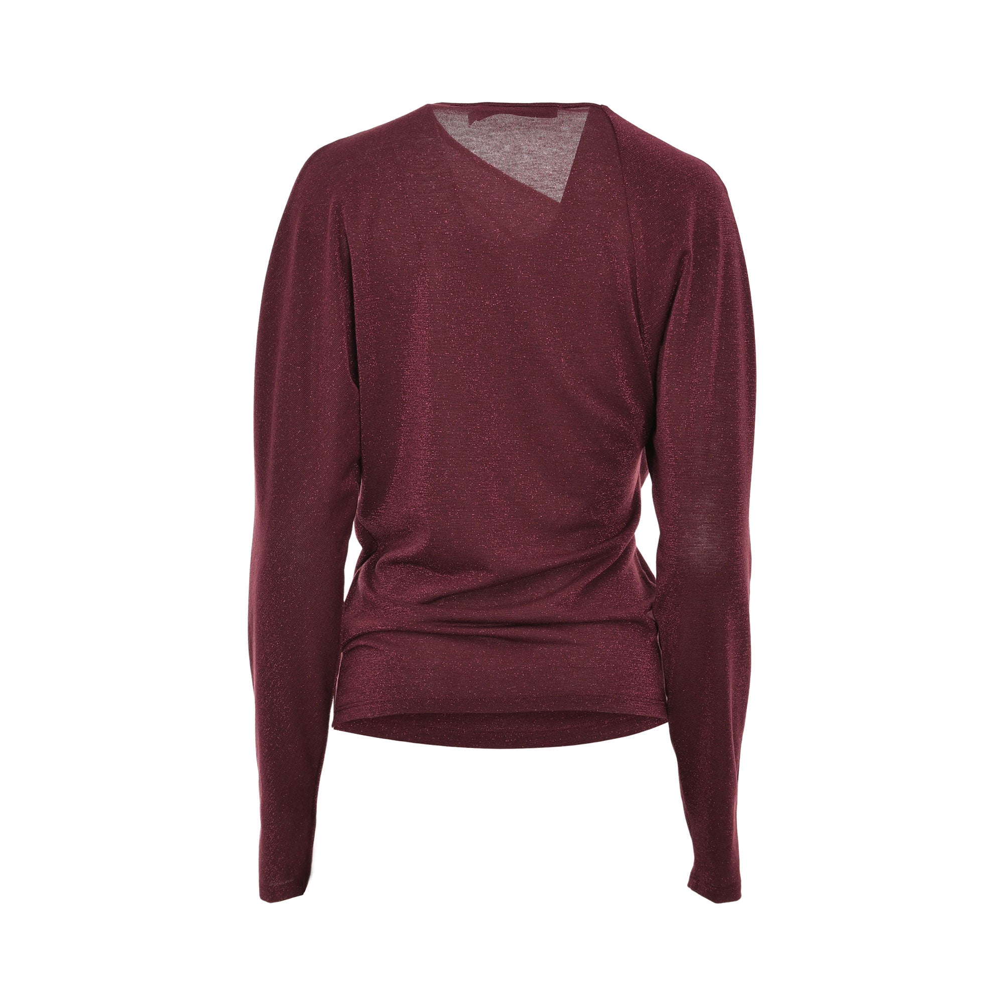 Simona Corsellini Women's Cherry Red Sweater with asymmetric neckline — Shop Now Online