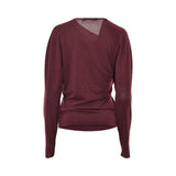 Simona Corsellini Women's Cherry Red Sweater with asymmetric neckline — Shop Now Online