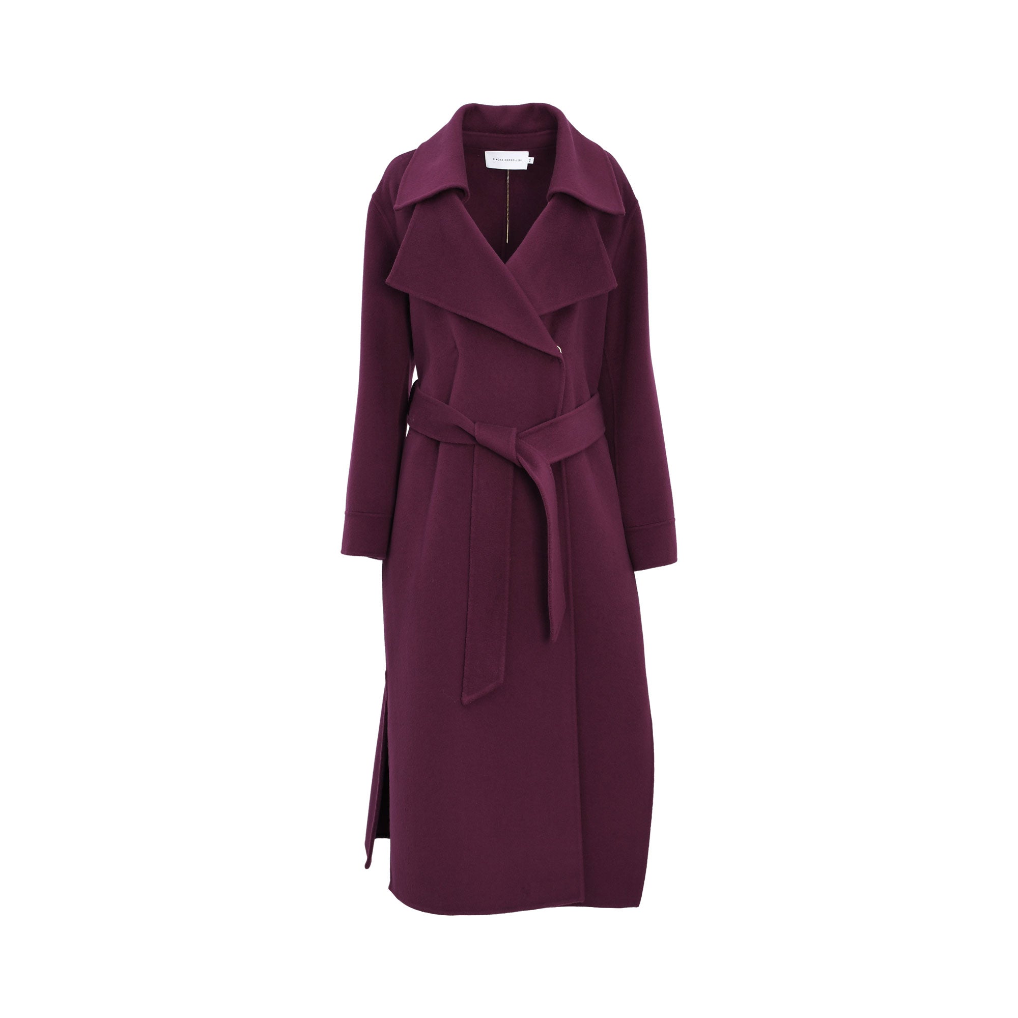 Simona Corsellini Women's Cherry Red Wool Wrap Coat — Now Available Online
