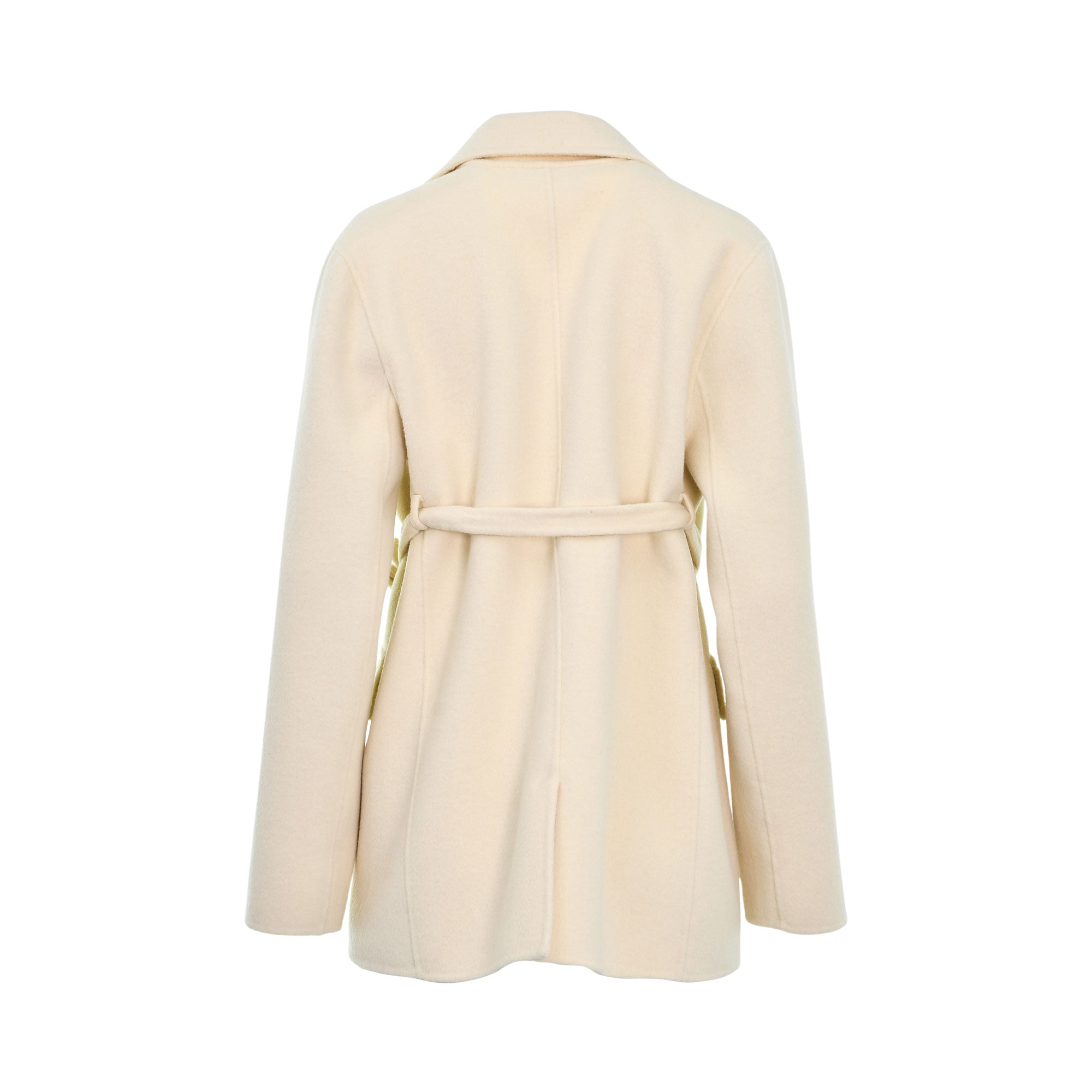 Simona Corsellini Women's Cream White Jacket with metallic belt buckle — Available for Online Purchase