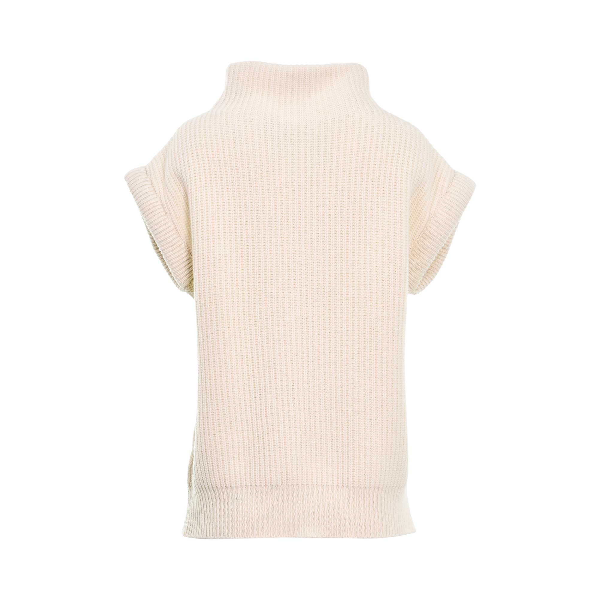 Simona Corsellini Women's Cream White Sleeveless Sweater with belt — Order Online Today