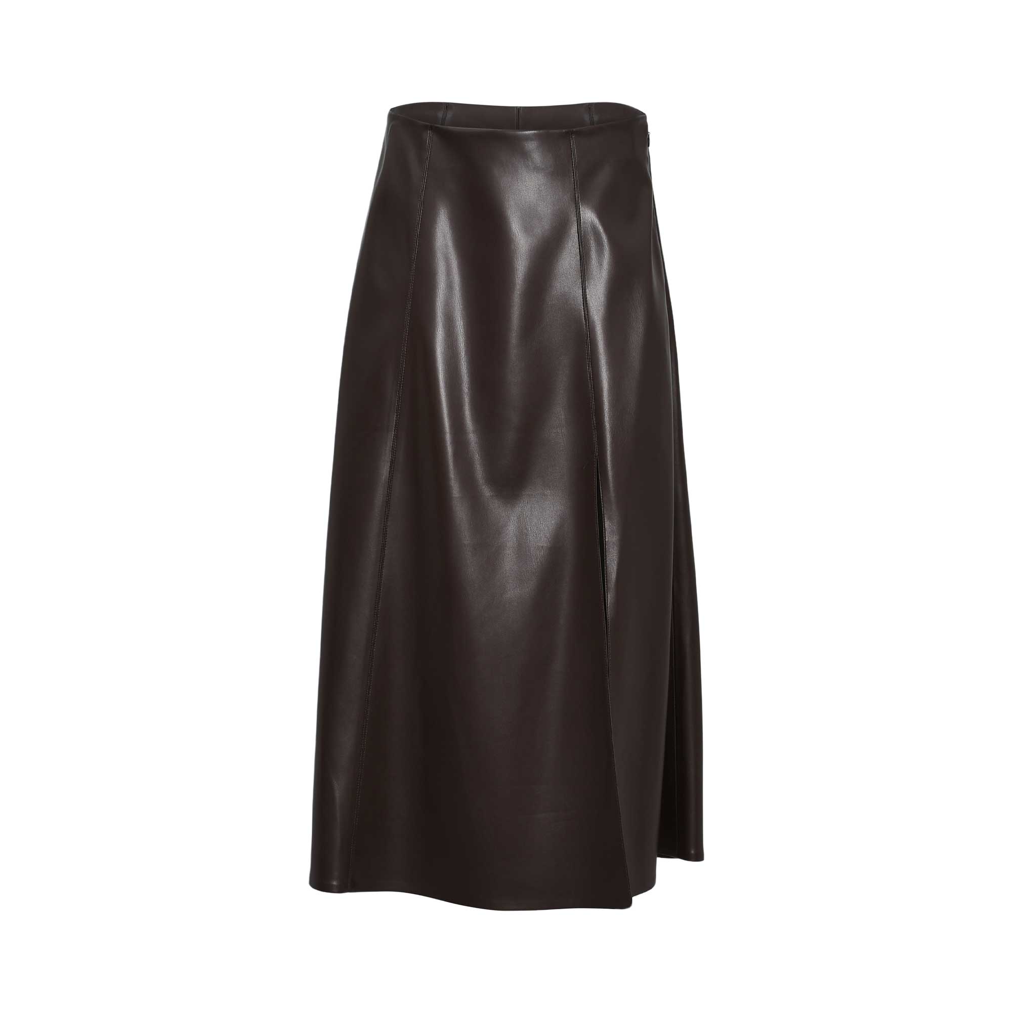 Simona Corsellini Women's Dark Brown Faux Leather A-Line Skirt — Shop Now Online