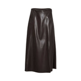 Simona Corsellini Women's Dark Brown Faux Leather A-Line Skirt — Shop Now Online