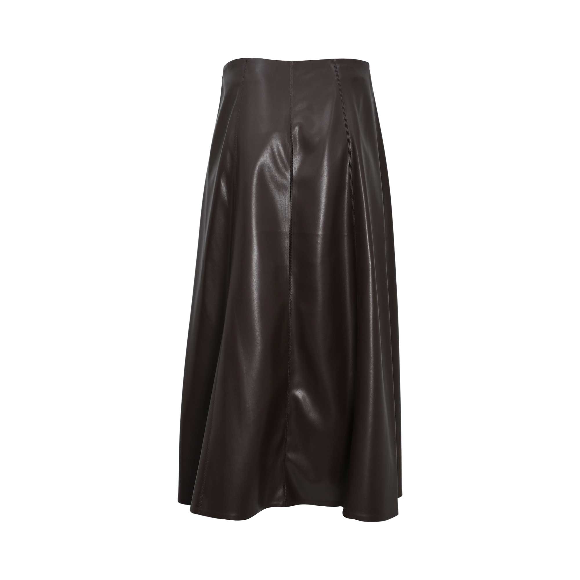 Simona Corsellini Women's Dark Brown Faux Leather A-Line Skirt — Shop Now Online