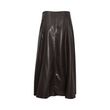 Simona Corsellini Women's Dark Brown Faux Leather A-Line Skirt — Shop Now Online