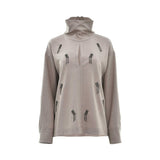 Simona Corsellini Women's Grey Blouse with bead detailing and high neckline — Available Online Today
