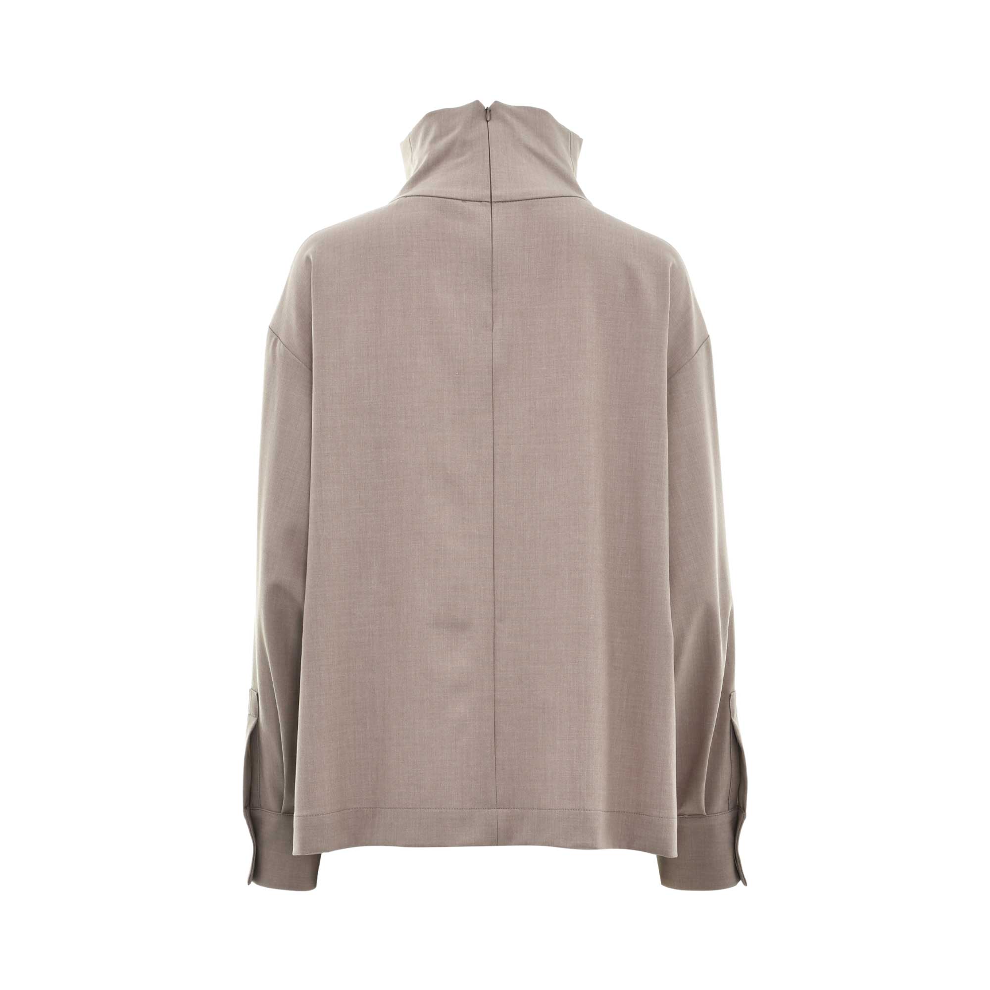 Simona Corsellini Women's Grey Blouse with bead detailing and high neckline — Available Online Today