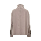 Simona Corsellini Women's Grey Blouse with bead detailing and high neckline — Available Online Today