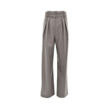 Simona Corsellini Women's Grey Pinstripe Pants with pleats — Available Online Today