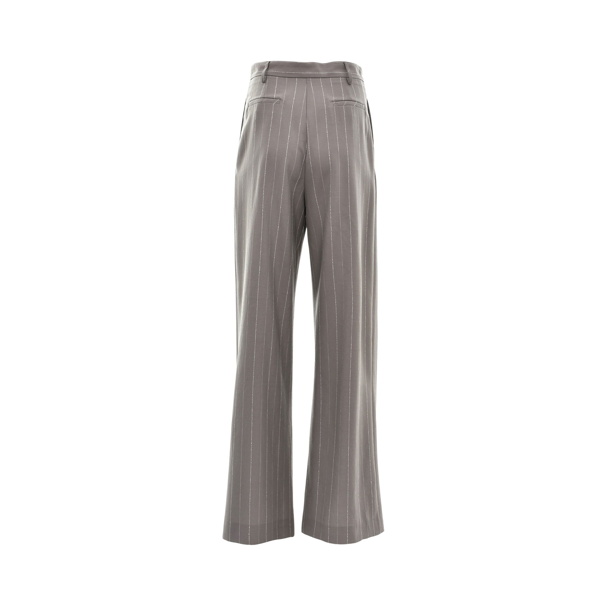 Simona Corsellini Women's Grey Pinstripe Pants with pleats — Available Online Today