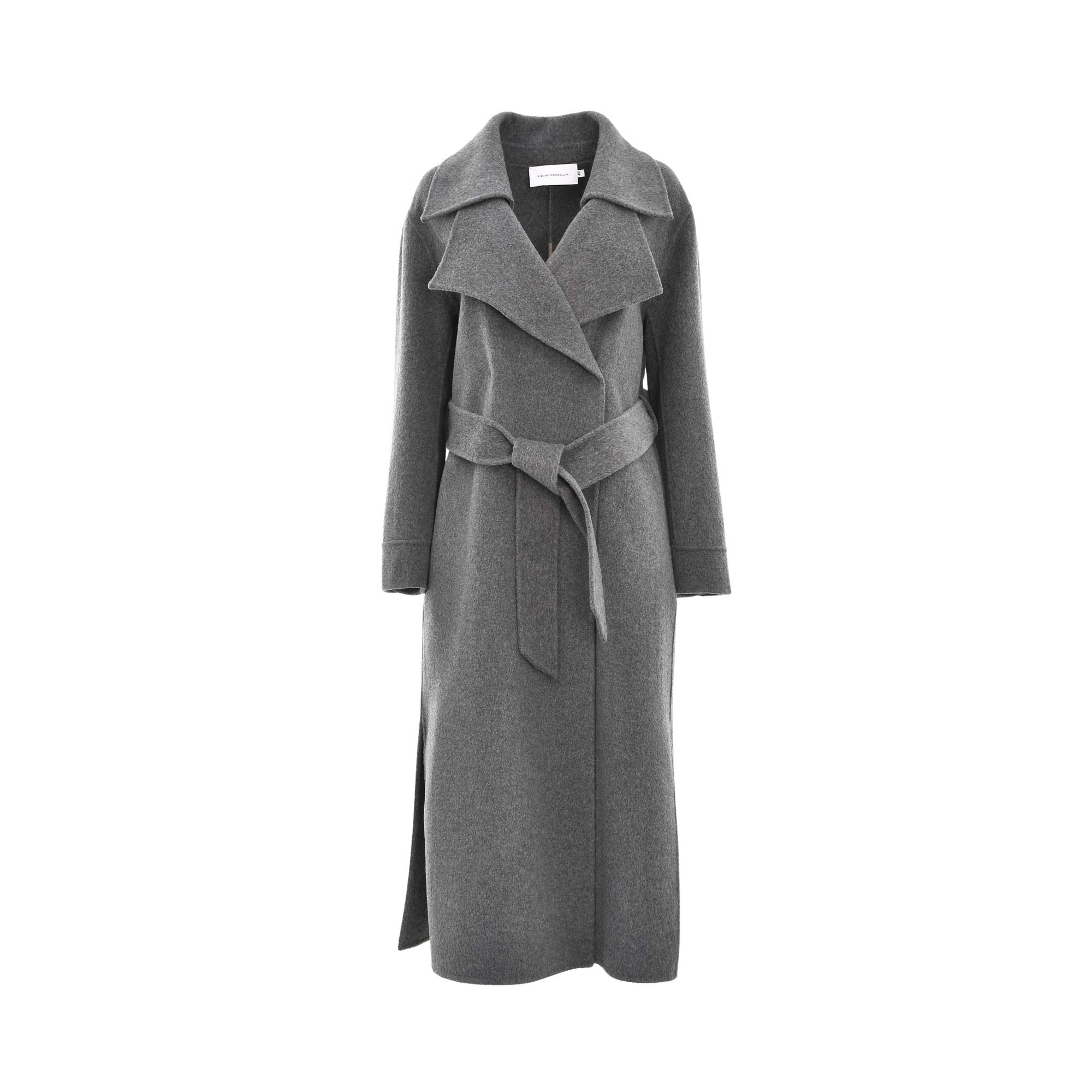 Simona Corsellini Women's Grey Wool Wrap Coat — Now Available Online