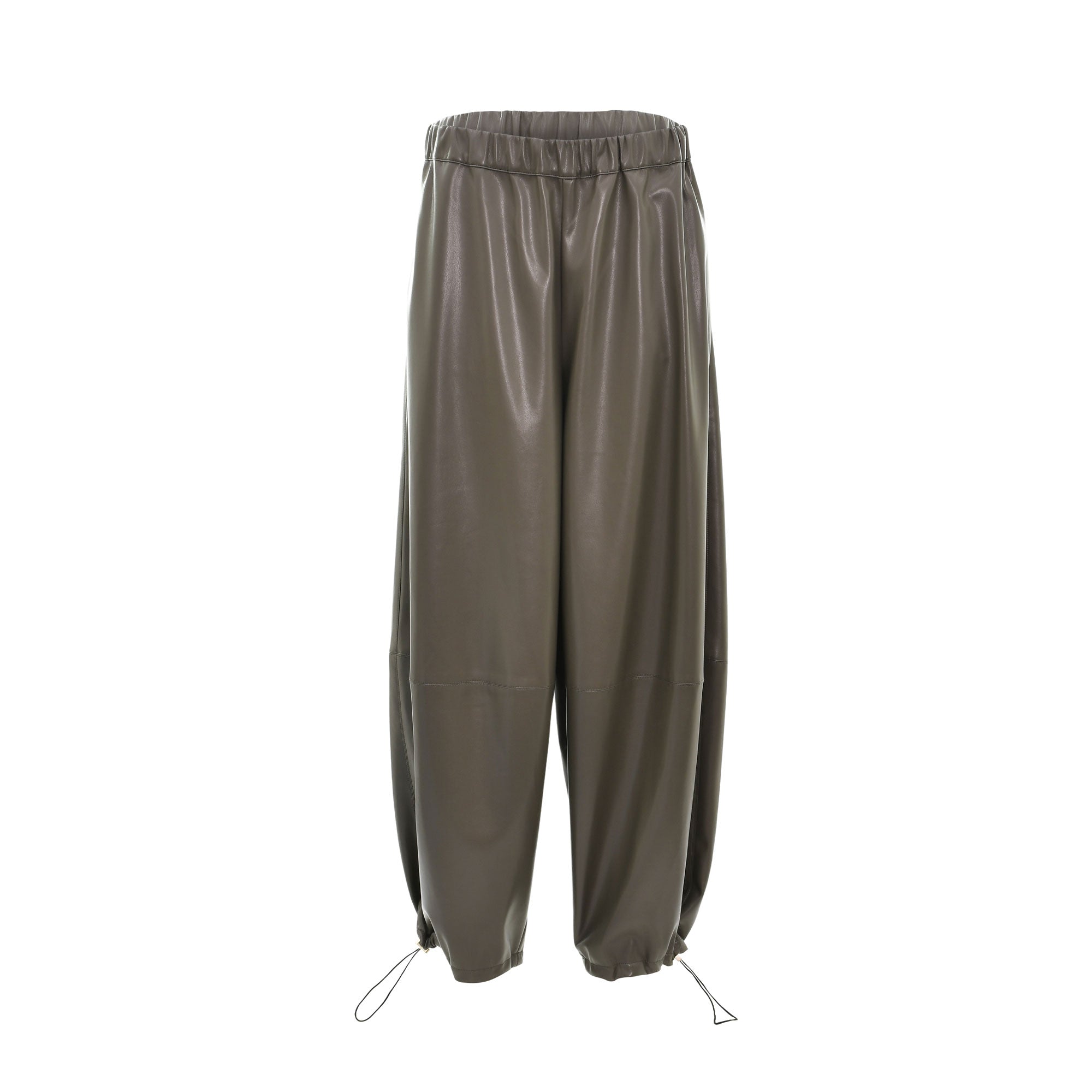 Simona Corsellini Women's Khaki Faux Leather Pants — Shop the Latest Online