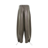 Simona Corsellini Women's Khaki Faux Leather Pants — Shop the Latest Online