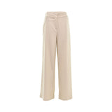 Simona Corsellini Women's Light Beige Wide-Leg Trousers — Find Online Today