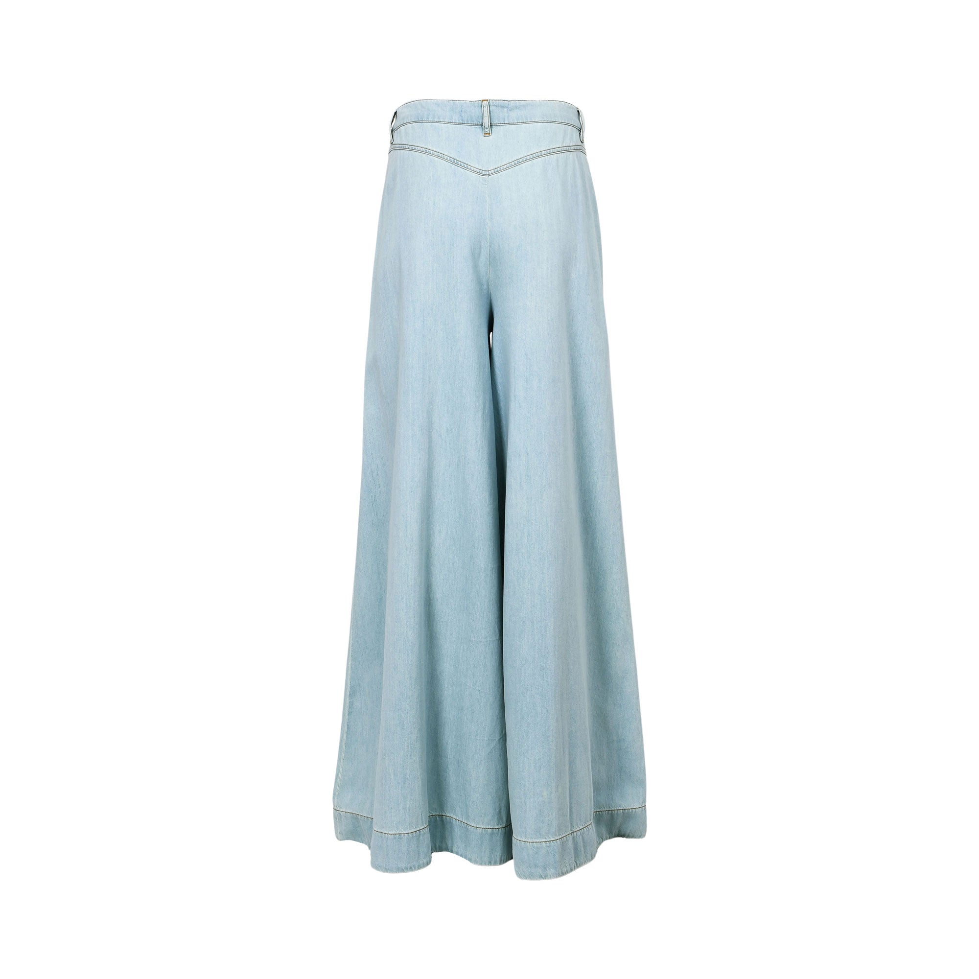Simona Corsellini Women's Light Blue Wide-Leg Denim Skirt Pants — Shop the Latest Online.