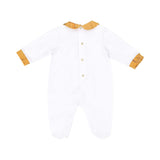 Sleepsuit only back view of the Alviero Martini Kids Newborn White Geo Sleepsuit Set with Hat & Bib. Order Online Today at Blue Salon Qatar