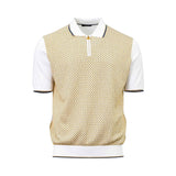 Stefano Ricci Men’s White Ottico Patterned Polo Sweater SS26 Now Online at Blue Salon Qatar