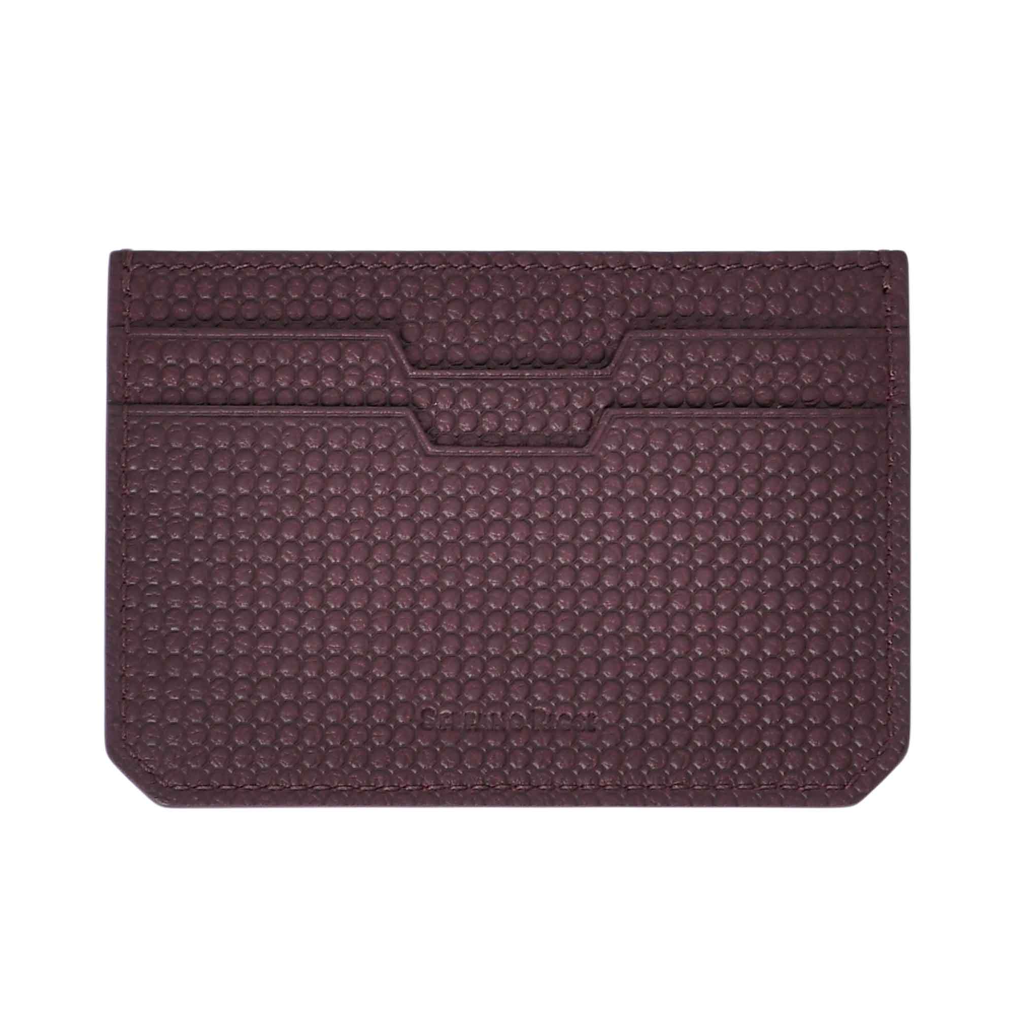 Stefano Ricci men's Bordeaux leather card holder back view – Shop Now Online