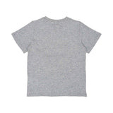 Back view of the grey marl Stella McCartney Kids t-shirt showing the clean finish and soft jersey fabric construction.