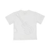 Back view of the mustard yellow Stella McCartney Kids t-shirt showing the clean finish and comfortable fit.