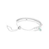 Swarovski Ariana Grande X Swarovski Bracelet Mixed Cuts Silver bracelet with a green gemstone charm on a white background