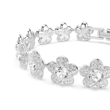 Swarovski Ariana Grande X Swarovski Bracelet Round Cut Silver bracelet with floral designs and clear crystals