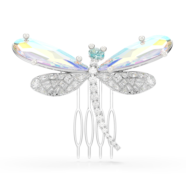 Swarovski Ariana Grande X Swarovski Brooch And Hair Accessory  Dragonfly-shaped jewelry with gemstones on a white background