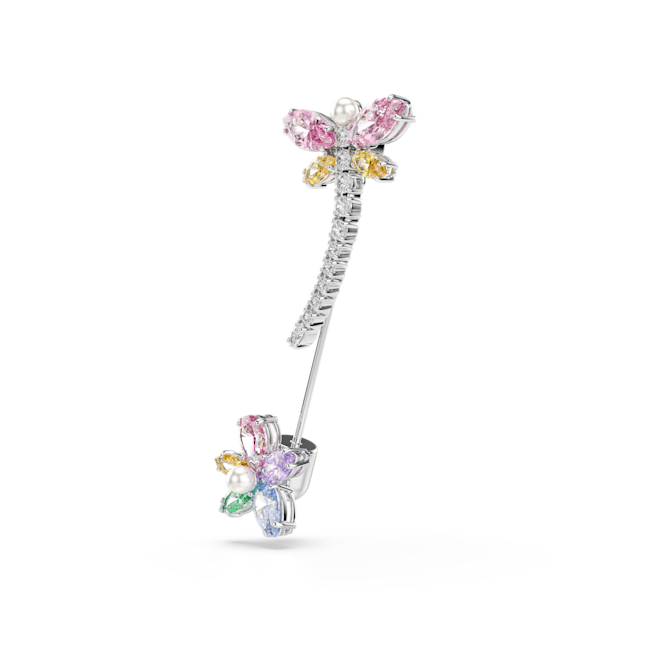 Swarovski Ariana Grande X Swarovski Brooch Mixed Cuts Multicolored butterfly-shaped earring on a white background