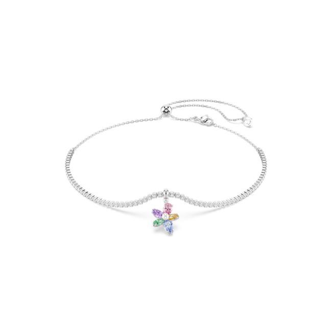 Swarovski Ariana Grande X Swarovski Choker Mixed Cuts Silver Choker with a colorful butterfly charm on a white background