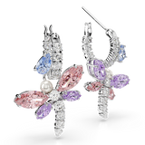 Swarovski Ariana Grande X Swarovski Drop Earrings Mixed Butterfly-shaped earrings with colorful gemstones on a white background