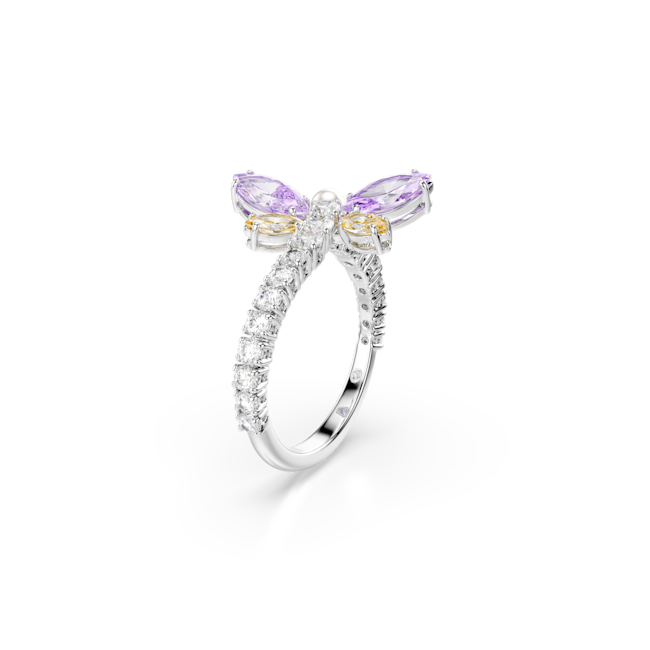 Swarovski Ariana Grande X Swarovski Motif Ring Mixed Cuts Butterfly-shaped ring with purple gemstones 