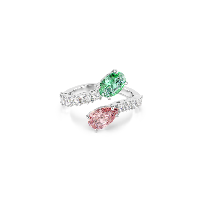 Swarovski Ariana Grande X Swarovski Open Ring Mixed Cuts Two-stone ring with green and pink gemstones 