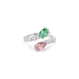 Swarovski Ariana Grande X Swarovski Open Ring Mixed Cuts Two-stone ring with green and pink gemstones 