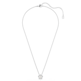 Swarovski Ariana Grande X Swarovski Pendant Crystal Pearl Silver necklace with a small pendant on a white background
