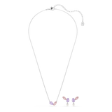 Swarovski Ariana Grande X Swarovski Set Mixed Cuts Necklace with pink gemstones on a white background