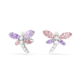 Swarovski Ariana Grande X Swarovski Stud Earrings Mixed Dragonfly-shaped earrings with colorful gemstones on a white background