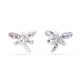 Swarovski Ariana Grande X Swarovski Stud Earrings Mixed Dragonfly-shaped earrings with purple gemstones on a white background