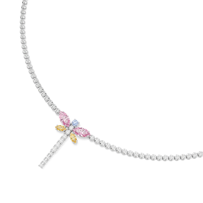 Swarovski Ariana Grande X Swarovski Y Necklace Mixed Cuts Necklace with a butterfly-shaped pendant on a white background