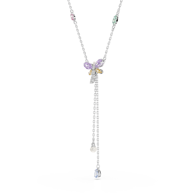 Swarovski Ariana Grande X Swarovski Y Necklace Mixed Cuts Delicate necklace with a butterfly pendant on a white background