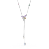 Swarovski Ariana Grande X Swarovski Y Necklace Mixed Cuts Delicate necklace with a butterfly pendant on a white background
