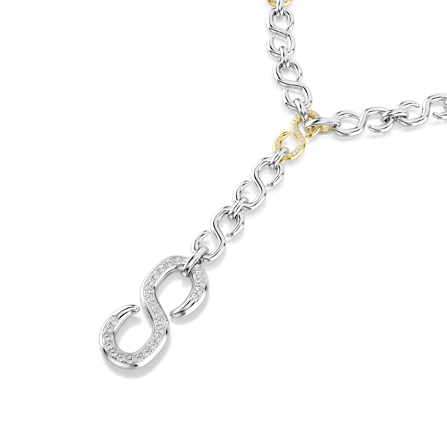 Swarovski Dextera Strandage Round Cut White Mixed Metal Necklace 